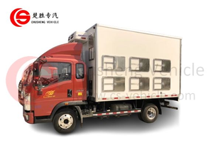 HOWO petit camion réfrigérateur de transport d'animaux vivants de 5 tonnes 
