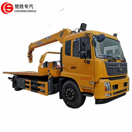 Dongfeng 8 tonnes de remorquage à plat avec grue
